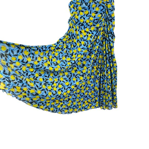 Diane von Furstenberg NWOT Dacey Lemon Gathered Dress Size XS Half Sleeve Ruched - Picture 7 of 13
